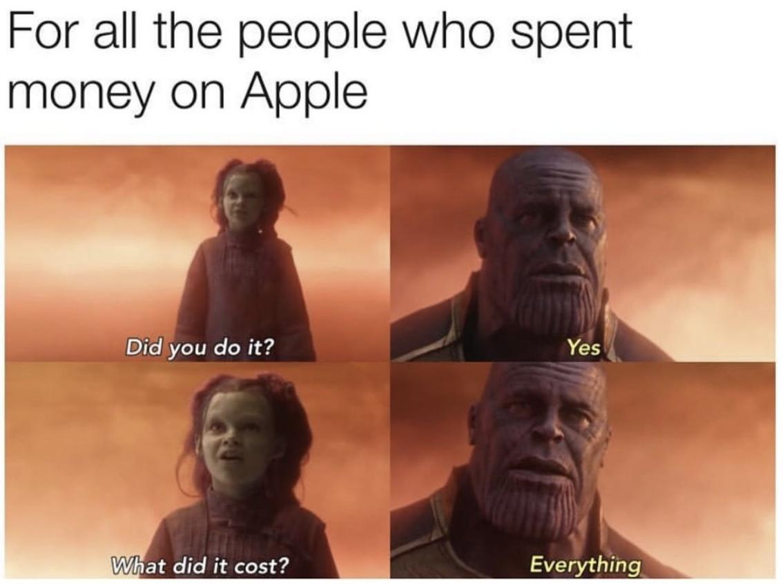 Setup2Repair's tweet photo. Can anyone else relate? 😅
.
If you could put a figure on what you have spent on apple products what would it be?
.
Ours would be pretty damn high but any regrets? Absolutely not!
.
#apple #iphone #ipad #mobile #phone #tablet #repair #buxton #derbyshire #smallbusiness #highpeak https://t.co/LnZC8yXuA6