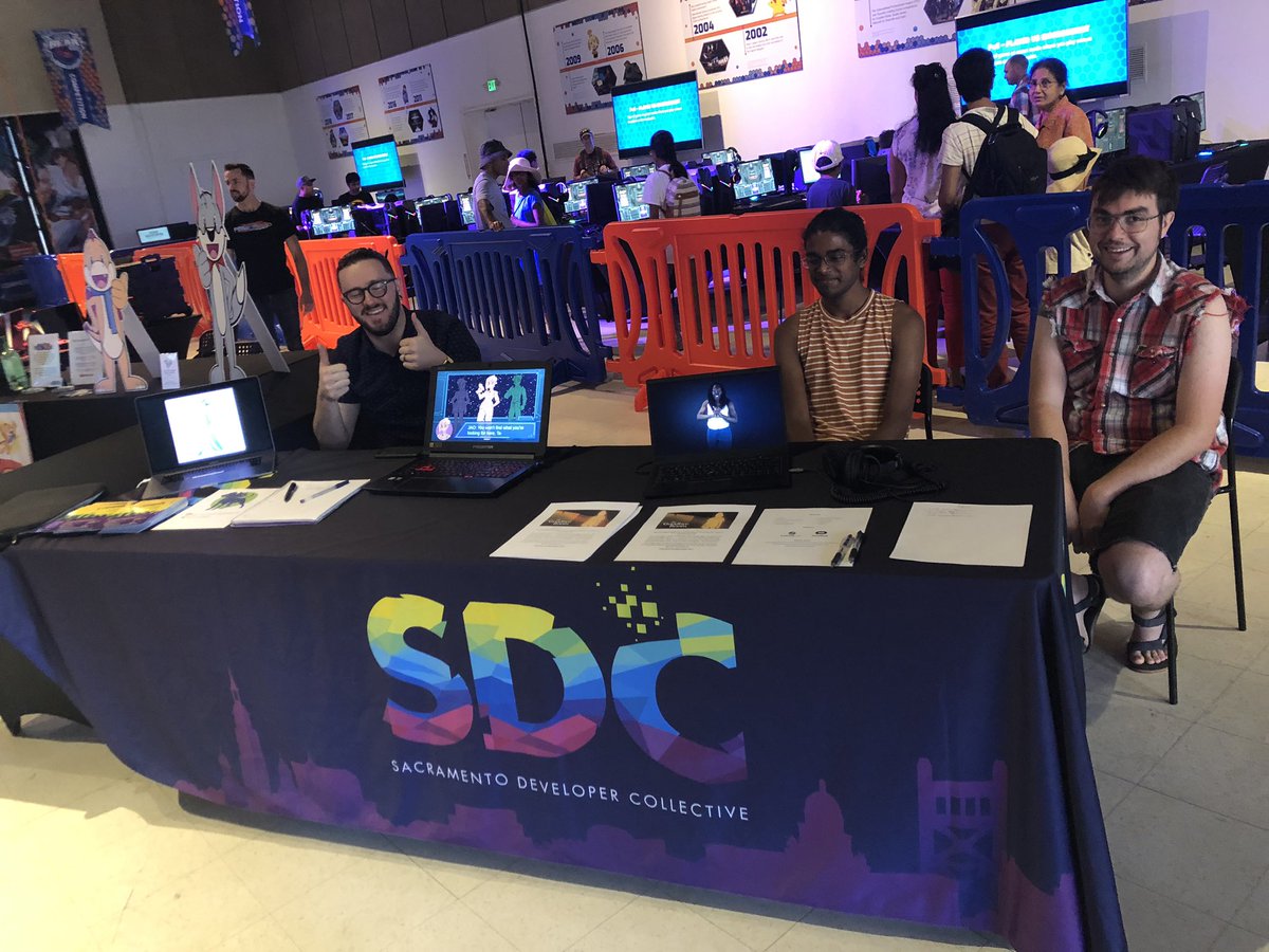 Had fun hanging out and showcasing our #indiegames with @zachwinnart and <a href="/DoubleDogGames/">Double Dog Games</a> / <a href="/sacgamedevs/">Sacramento Game Devs</a> at the <a href="/CAStateFair/">Cal Expo & CA State Fair</a> at the <a href="/CfdGaming/">CFD Gaming</a> ‘s esports tournament. Special thanks again to <a href="/CFD_Jay/">Jay</a>