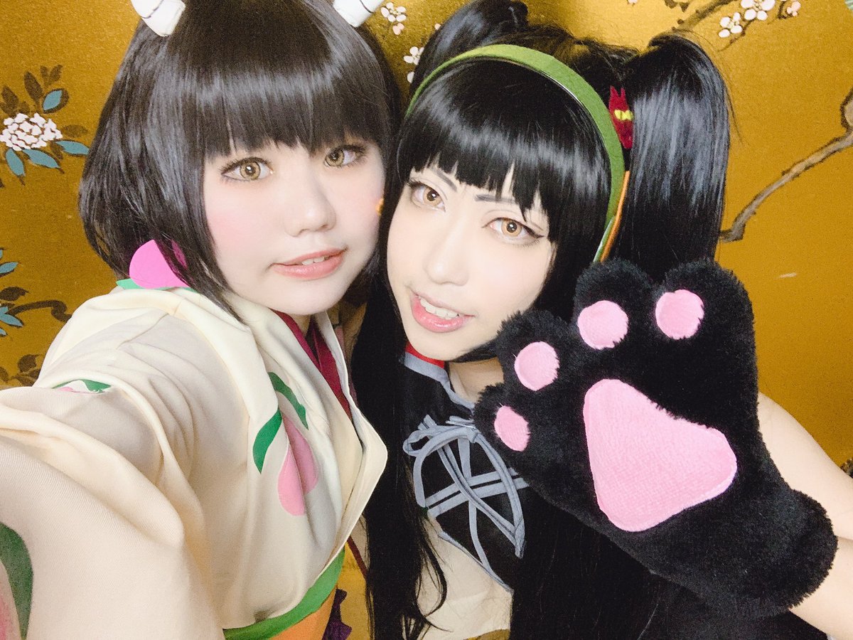 那乃夏 鬼灯の冷徹併せでピーチマキちゃんしてる マキミキかわいい 今は白澤と鬼灯様が撮影してる