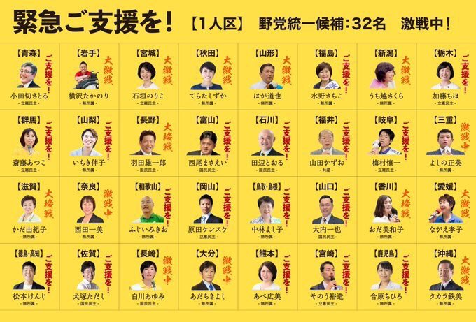 日本経済新聞 電子版 選挙区堅調な自民 1人区 伸び悩む野党 参院選 T Co Dcnk7znfbt