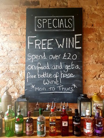 Cheer yourself up this Monday with a FREE BOTTLE OF WINE!! 😍 🍷 

Every Monday through to Thursday, simply spend over £20 on food and get a FREE bottle of our house wine!