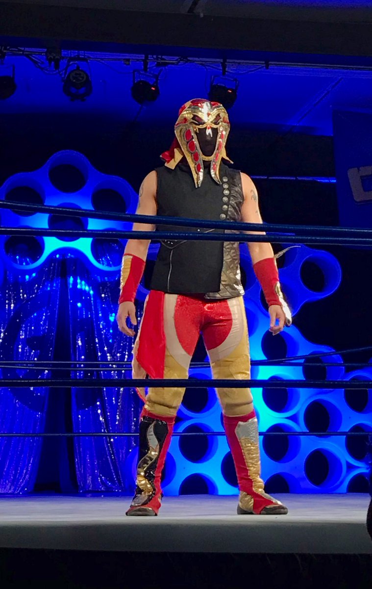 RHP4ever's tweet photo. The @OphidianCobra mask worn when he won the 2019 @CHIKARApro Infinite Gauntlet, as leader of The Crucible and for promotions around the world such as @LuchaBritannia, @DemandLucha and @BodyslamProWres. #Ophidian #InfiniteGauntlet #TheCrucible #SnakeStyle #Chikara #ChikaraPro https://t.co/YjsuV3qt8z