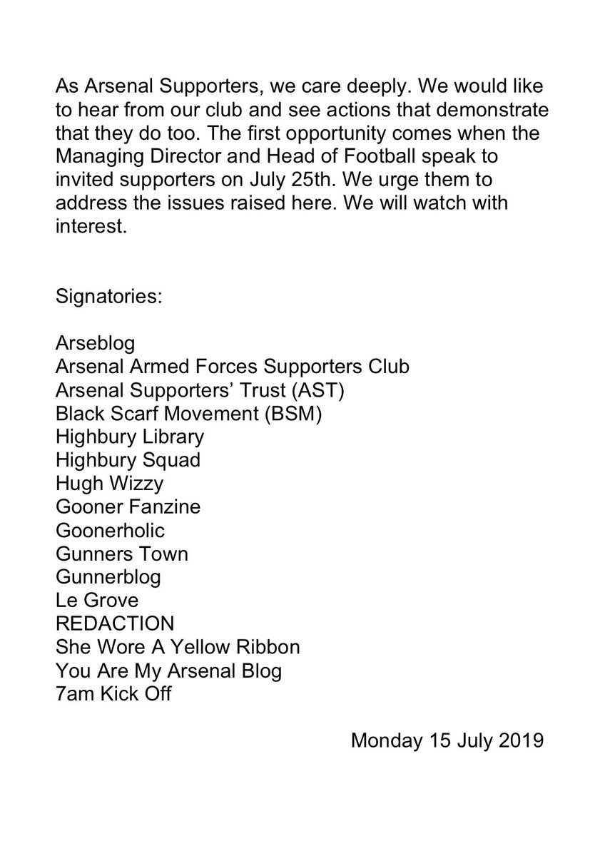 GoonerFanzine's tweet image. #WeCareDoYou
Arsenal influencers unite to pressure Stan Kroenke to shape up or sell up.
Please retweet if you agree with the statement.