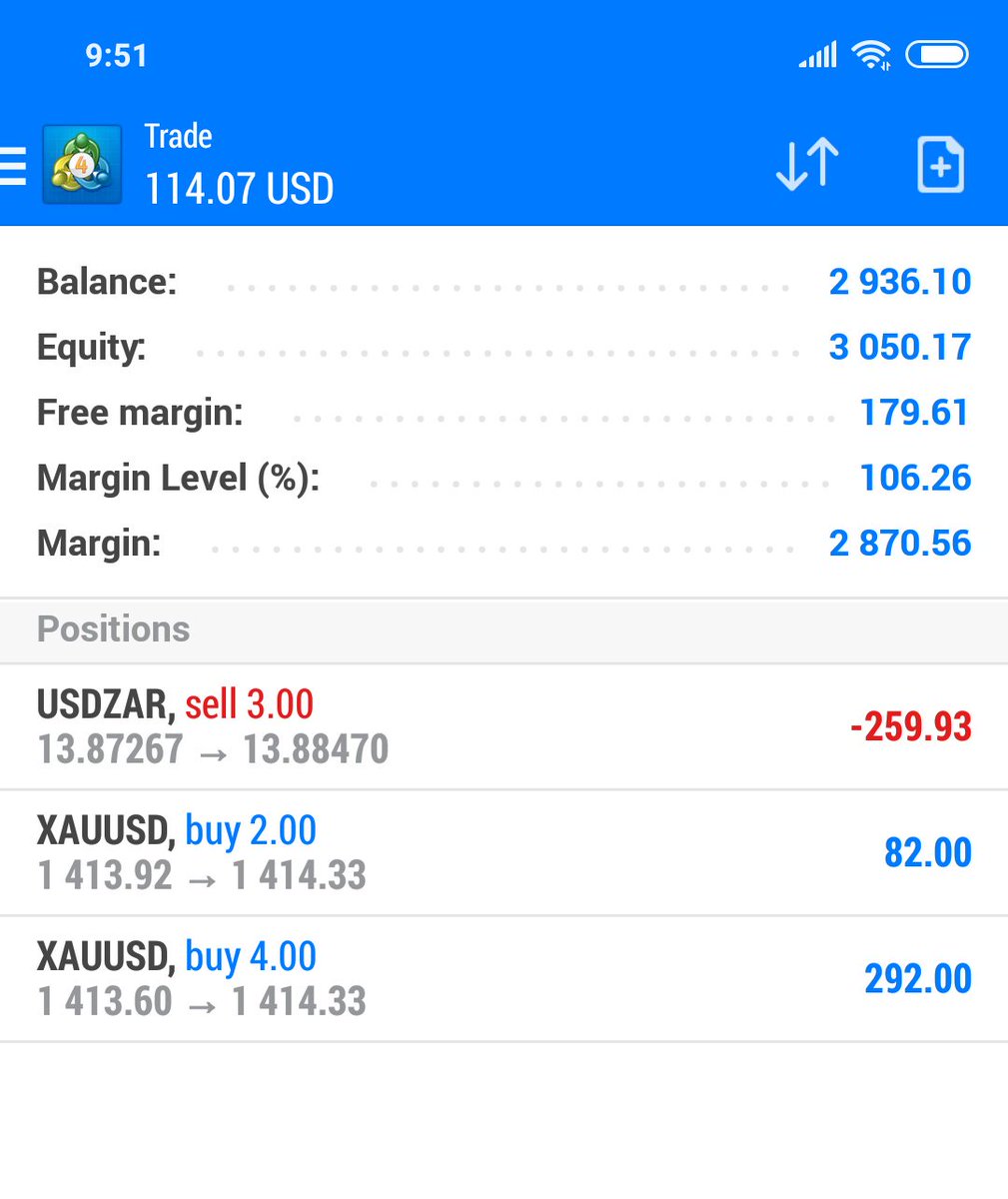 We're finally squeezing a small profit, after closing out a few initial positions. Still fairly range bound, can't really control that.Long gold position was a decent move, created the tiniest of breathing room...If ZAR drag persists, might have to roll in fully on commodities