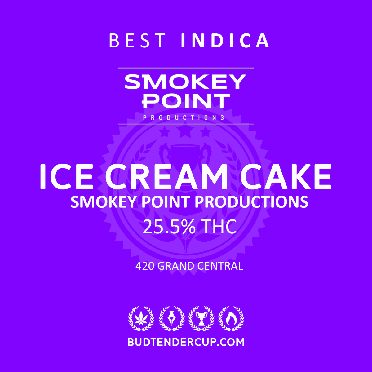 BudtenderCup's tweet photo. Budtender Cup Winner Best Indica
Ice Cream Cake
Produced by: Smokey Point Productions
Warning ~ May be habit forming; Smoking is hazardous to your health. It is illegal to operate a motor vehicle while under the influence of marijuana. For use only by adults twenty-one and older. https://t.co/SeJfsCgpqS