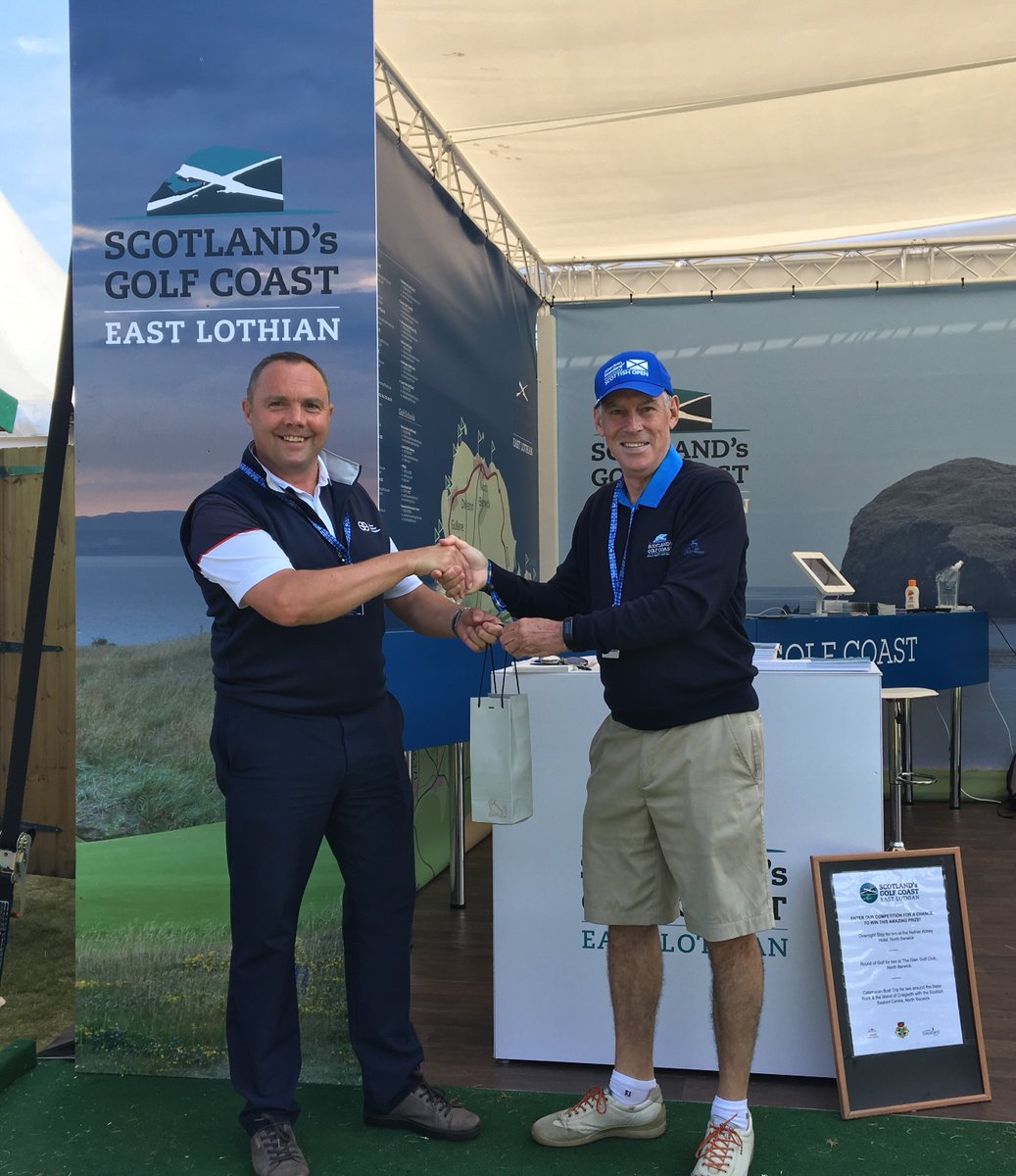 Another winner from this weekend's amazing action packed sporting extravaganza at the #ScotGolfCoast Putting Challenge at the #ASIScottishOpen a#RenaissanceClub - Huge thanks to  our prize sponsors #GlenkinchieDistillery #NBGin #TPEGS #DucksInn #NetherAbbey #TheGlenGC