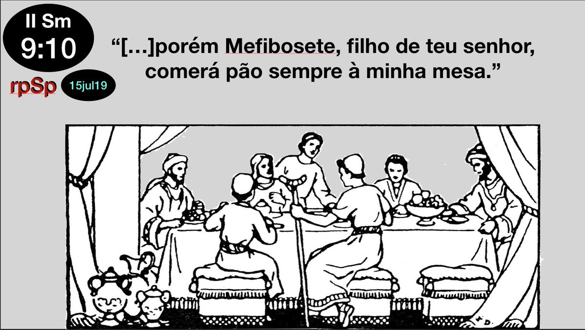 prwalmeida's tweet photo. #2Sm9| Somente quem é “Senhor" pode tirar um filho esquecido [Mefibosete] de uma terra infrutífera [Lo-Debar], para assentar-se à mesa como filho de um rei. "A recepção generosa e cortês conquistou o coração do moço; ele se afeiçoou grandemente a Davi…"(PP, 713) #PrimeiroDeus https://t.co/6V76dQcnve