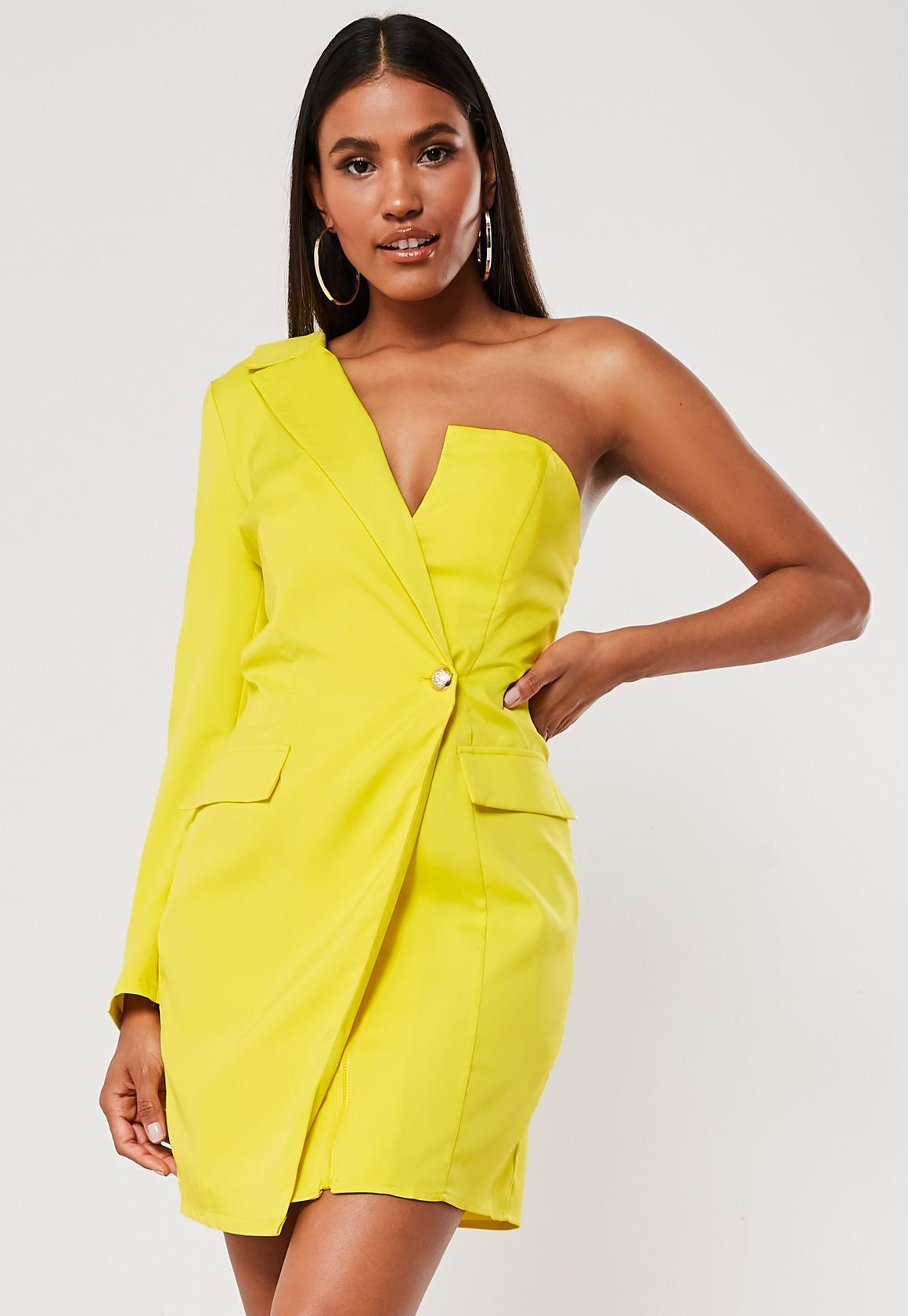 One shoulder blazer dress best sale