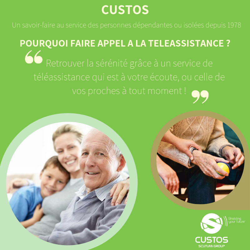 Vous vivez seul et vous souhaitez rester chez vous le plus longtemps possible en toute sérénité?

Vous êtes inquiets pour l'un de vos proches qui vit seul ?

Faites appel à CUSTOS, le service de téléassistance à votre écoute !

#Security