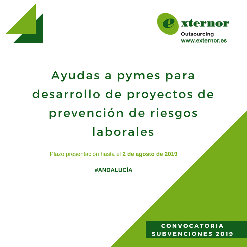 CONVOCADAS: 
Ayudas a pymes para desarrollo de proyectos de Prevención de Riesgos Laborales en la Comunidad Autónoma de Andalucía.
#AyudasAndalucía #PRL
Más información-> bit.ly/2LVoolR