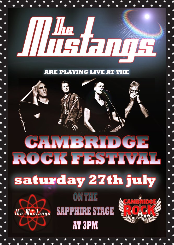 The Mustangs (UK) (@themustangsuk) on Twitter photo We can't wait to return to the <a href="/CambsRockFest/">Cambridge Rock Fest.</a> on Saturday 27th July. We'll be on the Sapphire Stage at about 3pm....join us for some old & new Mustangs magic! We can't wait to return to the <a href="/CambsRockFest/">Cambridge Rock Fest.</a> on Saturday 27th July. We'll be on the Sapphire Stage at about 3pm....join us for some old & new Mustangs magic!