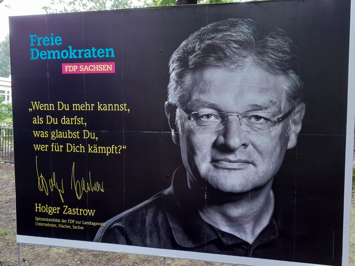 Derzeit nur vorm Liberalen Haus, ab Wochenende in ganz Sachsen: Das Großplakat zur ersten Stufe der Kampagne zur #sltw19.