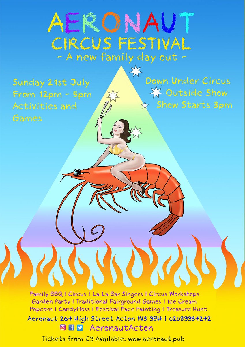 keepthingslocal's tweet photo. #TheAeronaut Family Circus Festival Sunday 21 July 12noon-5pm 

#AeronautActon #lainebrewco #ActonPub #BBQ #Circus #Workshops #Fairground #BBQ #LiveMusic #Family #Whatson #FacePainting #TreasureHunt #Acton #ActonLocals https://t.co/vmgNZLtxI7