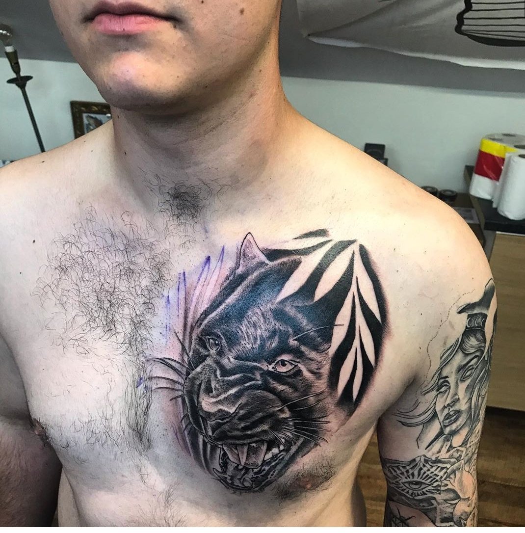 First tattoo  Traditional Chest Eagle done by Alex Kass  Electric Panther  San Antonio TX  rtattoos