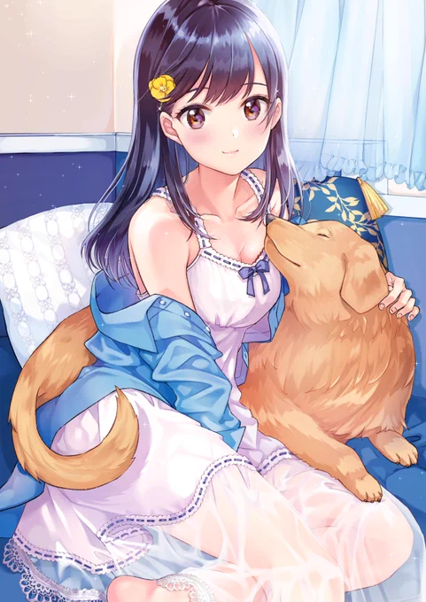 拙者、大型犬と白ワンピースの女の子の組み合わせ大好き侍? 
