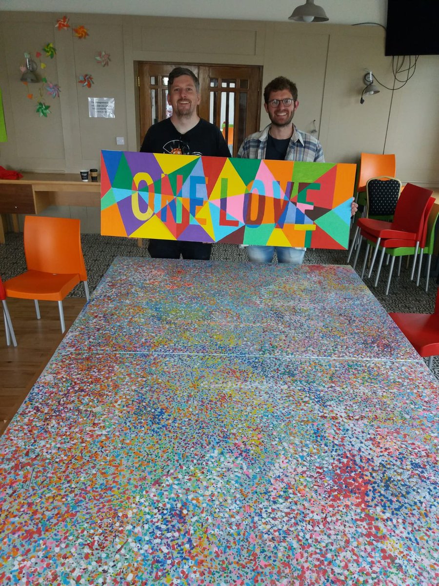 Recently 50 community members took part in workshops to create some collaborative artwork with @finbar247 and @Shaneomalleyart Call in to see the beautiful pieces that are proudly displayed throughout the centre. Thanks to @SVP_Ireland and @DeptJusticeIRL for supporting this