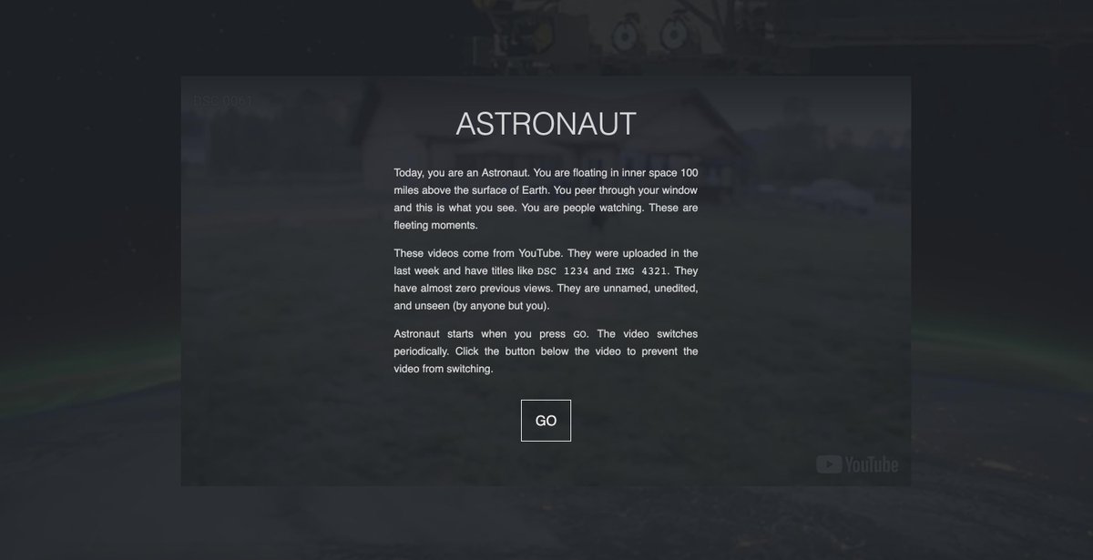 dogood_benice's tweet image. "These videos come from YouTube. They were uploaded in the last week and have titles like DSC 1234 and IMG 4321. They have almost zero previous views. They are unnamed, unedited, and unseen (by anyone but you)." astronaut.io