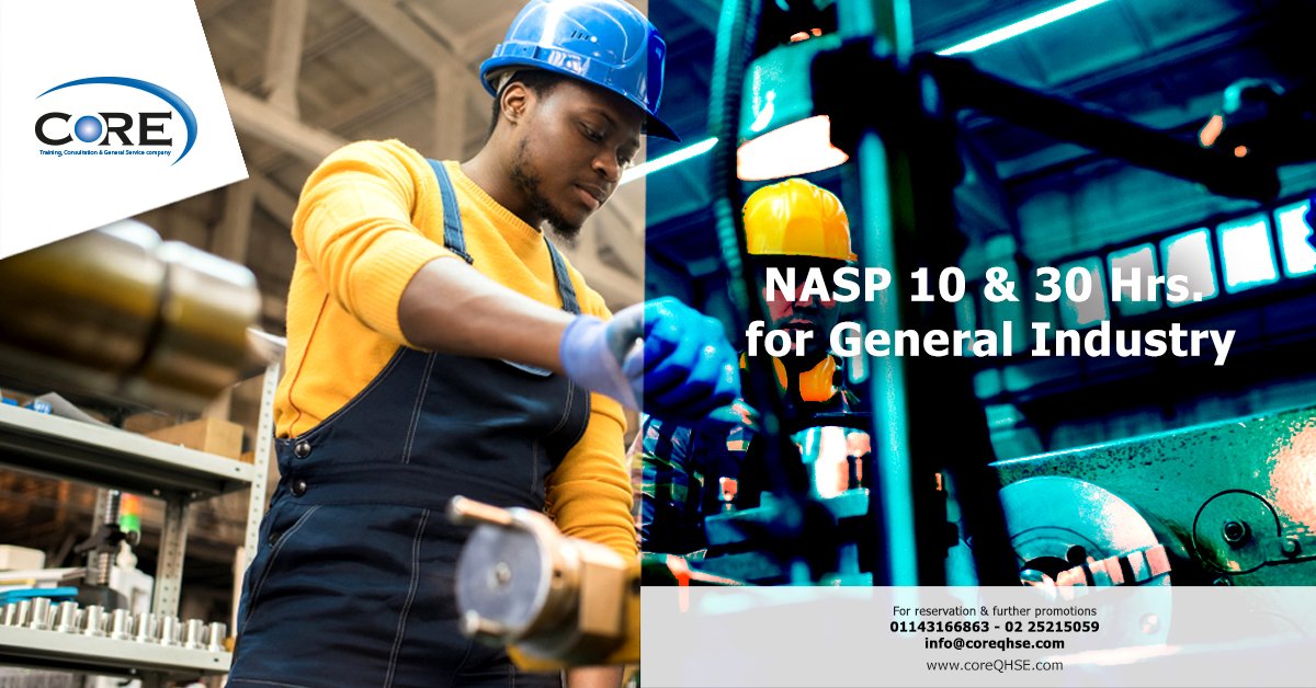 Coreqhse's tweet photo. Book your seat now (NASP 10 &amp; 30 HOUR for General Industry)
Course duration: 5 days
Start date: 28 Jul
Course content:  https://t.co/29QVYls8Zw
For more info please call us on below:
01143166863 - 0225215059
#Core #training #Consultation #NASP #NASPgeneral #Safety #QHSE https://t.co/zMJfZnzthY
