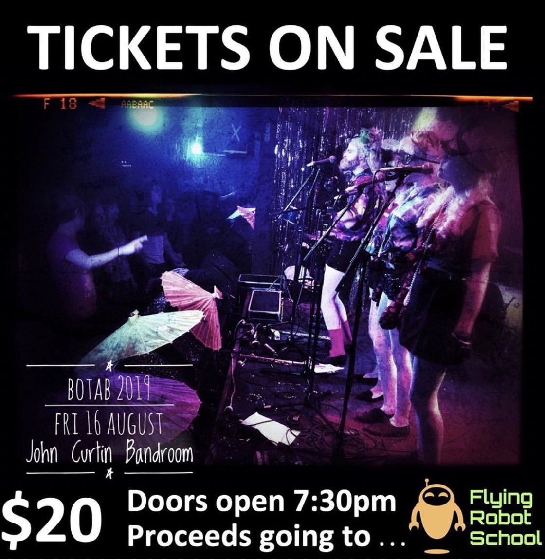 FlyingRobotSchl's tweet photo. Tickets to this years #BotAB are flying out the door like hot cakes. And we’re thrilled that proceeds go to us so that we can continue to deliver A+ flying robot programs to regional and rural schools alongside #Ecolinc. Thanks to the magical @nxdnz 🙏🏽🎸
https://t.co/sXD2UeX5qi https://t.co/57h5Q4dTKq