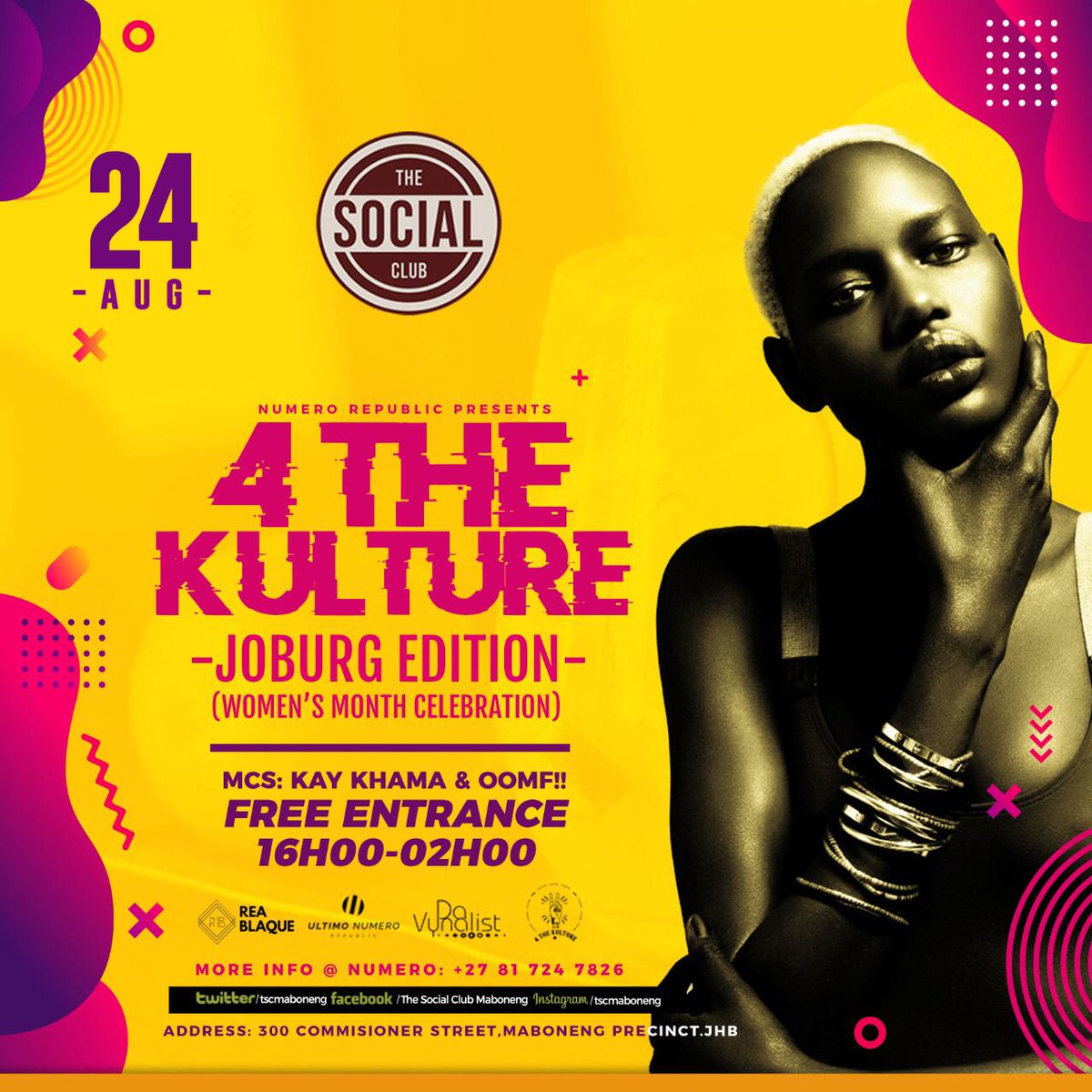 Vynalistrecords's tweet photo. The Kulture Is Preserved!!! We Bringing the party to the city!!!
24 August @thesocialclubmaboneng
#4TK #4TheKulture #Ultimonumero #JoburgEdition https://t.co/ByB2fEIRYk