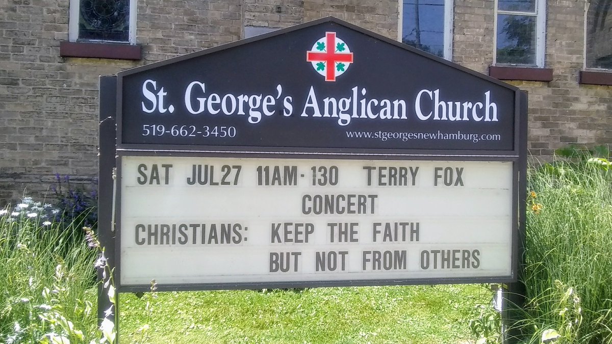 #SaveTheDate Concert For Terry returns on Saturday, July 27 at St George's Anglican Church in New Hamburg. Performances by Rebecca Binnendyk, Charlene Nafziger, Jesse Parent, Avery Raquel, Tim Louis, Ella Nafziger, and Dayna Manning. Admission by donation.