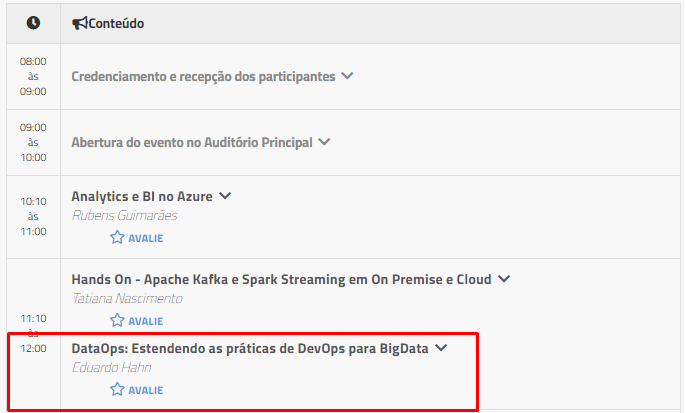 eduardohahn's tweet photo. Faltam 4 dias para minha palestra no TDC São Paulo 2019. Mais uma oportunidade muito legal para falarmos sobre projetos de BigData e boa práticas de DataOps. Espero você lá. #thedevconf #datalakers #imaps #dataops #bigdata https://t.co/sxhXs5UyUE