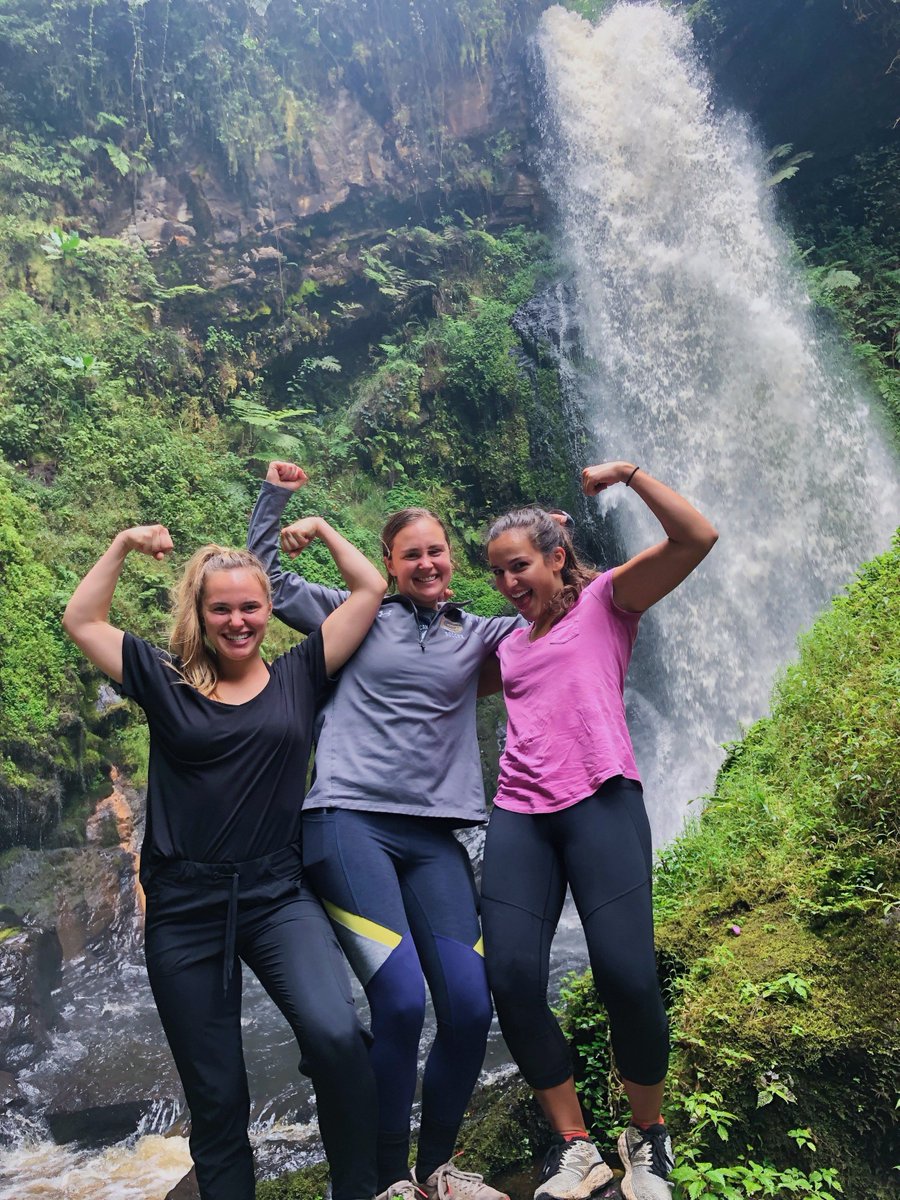 CGHEUVA's tweet photo. @CGHUVA Scholar, Rees Huggins, and Hannah Graham Memorial Scholars https://t.co/0eE7xtmmgN, Brooke Adams and Sonja Kapadia in Rwanda. We are so grateful to our @UVA students! https://t.co/ajjDUfZhyt