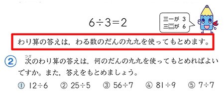 Kistenkasten723 Caripso 補遺２ このタイプの設問がいつからあったのかはわからないが わり算の答えは 割る数の段を使って求めるということは 昔から 教えられてきた この設問を批判する人たちも 日本の小学校に通ったなら これでわり算を習い始め