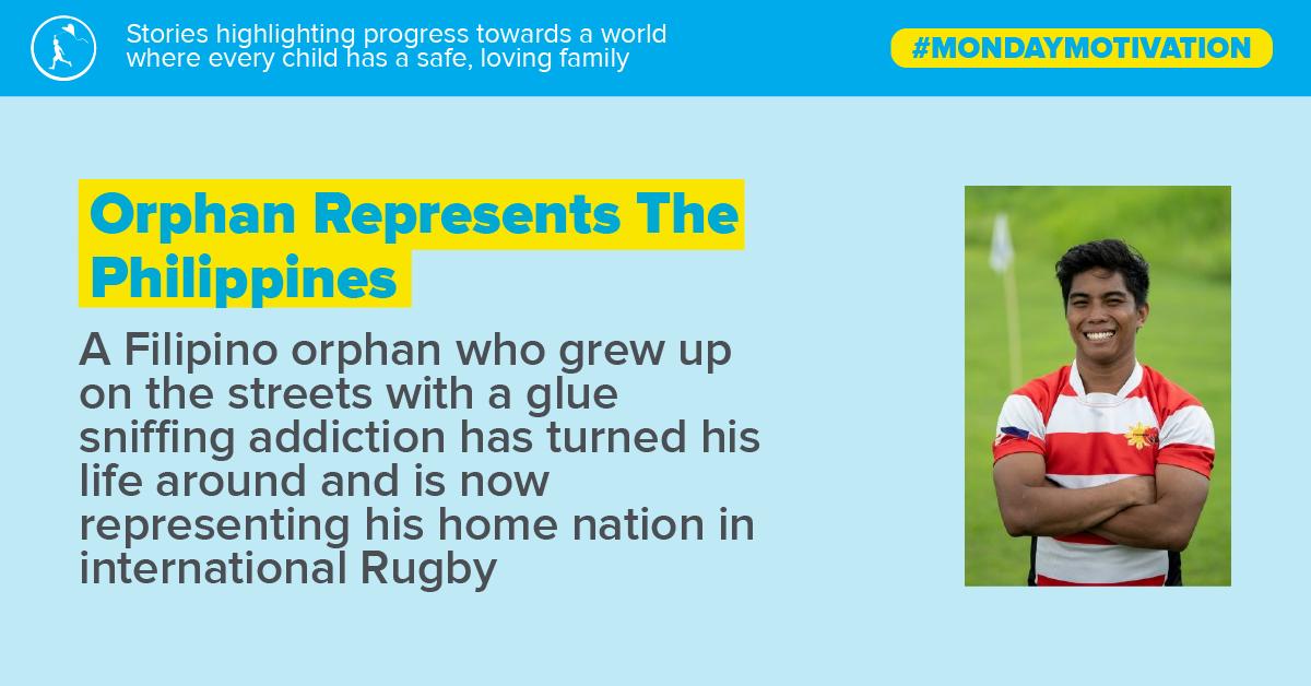 OurHopeland's tweet photo. This week's #MondayMotivaton comes from the incredible story of an orphan who has turned his life around to represent the Philippines at Rugby - check out the rest of your Monday Motivation stories on our Instagram or Facebook #findbetterways #hopeland #family #children https://t.co/zti36MADrk