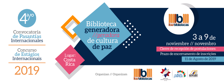 IBERBIBLIOTECA's tweet photo. 4ta Convocatoria de Pasantías Internacionales Iberbibliotecas: Este año seleccionaremos a 24 bibliotecarios de bibliotecas públicas o comunitarias de nuestros países y ciudades miembro ¡No te quedes sin participar!

Más información en:  https://t.co/GW5mCNHi0C https://t.co/xPRuxSkGDC