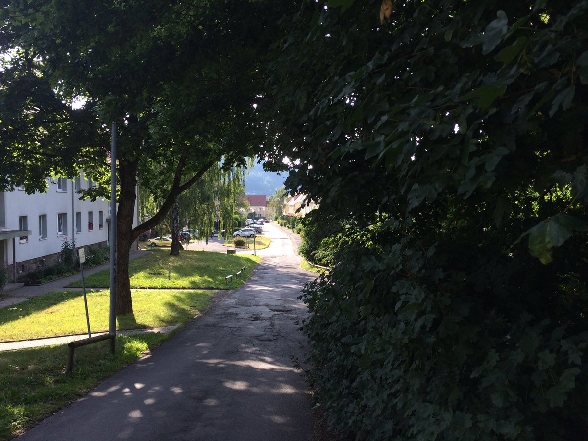 Uwe_Lutz_'s tweet photo. Auch im #Wohngebiet ist’s adrett hier. Im Hintergrund der #Domberg, Hausberg von #Suhl. https://t.co/IP9V0VbIDB
