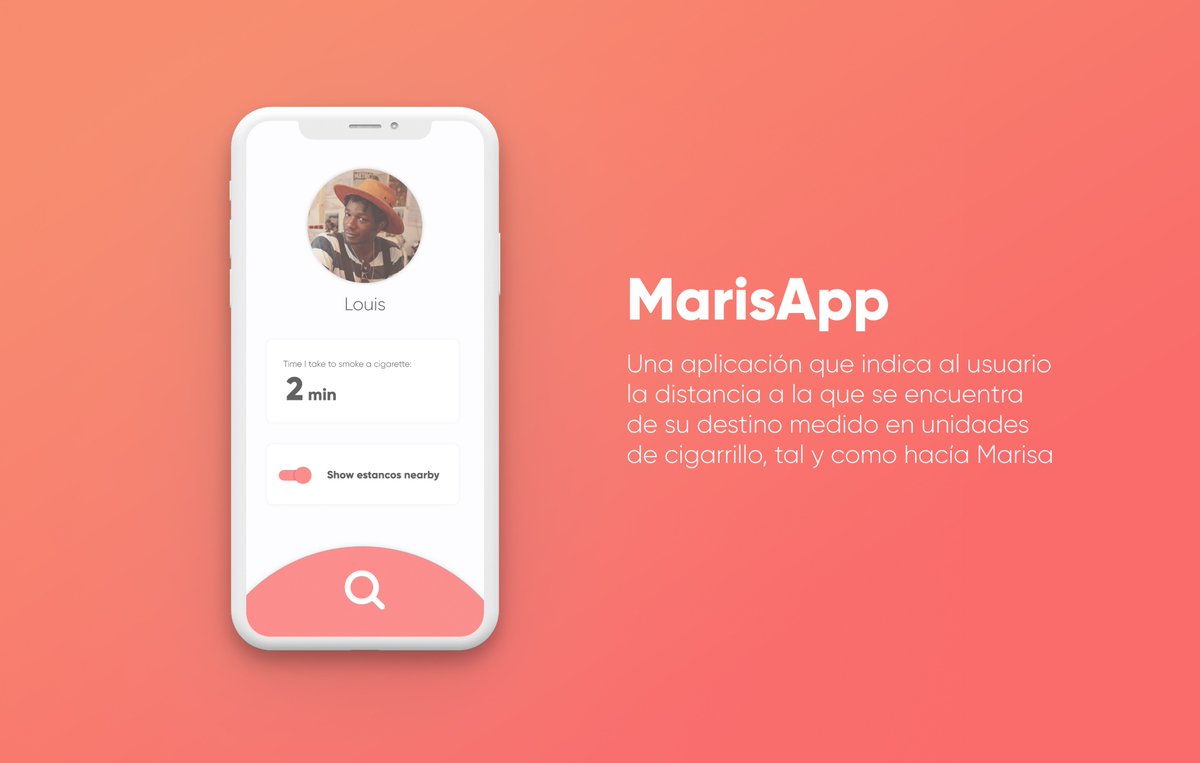 Soy diseñador gráfico y, como nadie me pide logos, se los estoy haciendo a los personajes de Aquí no hay quien viva. El primero es Marisa y viene con una app que mide la distancia a tu destino en unidades de cigarrillo.