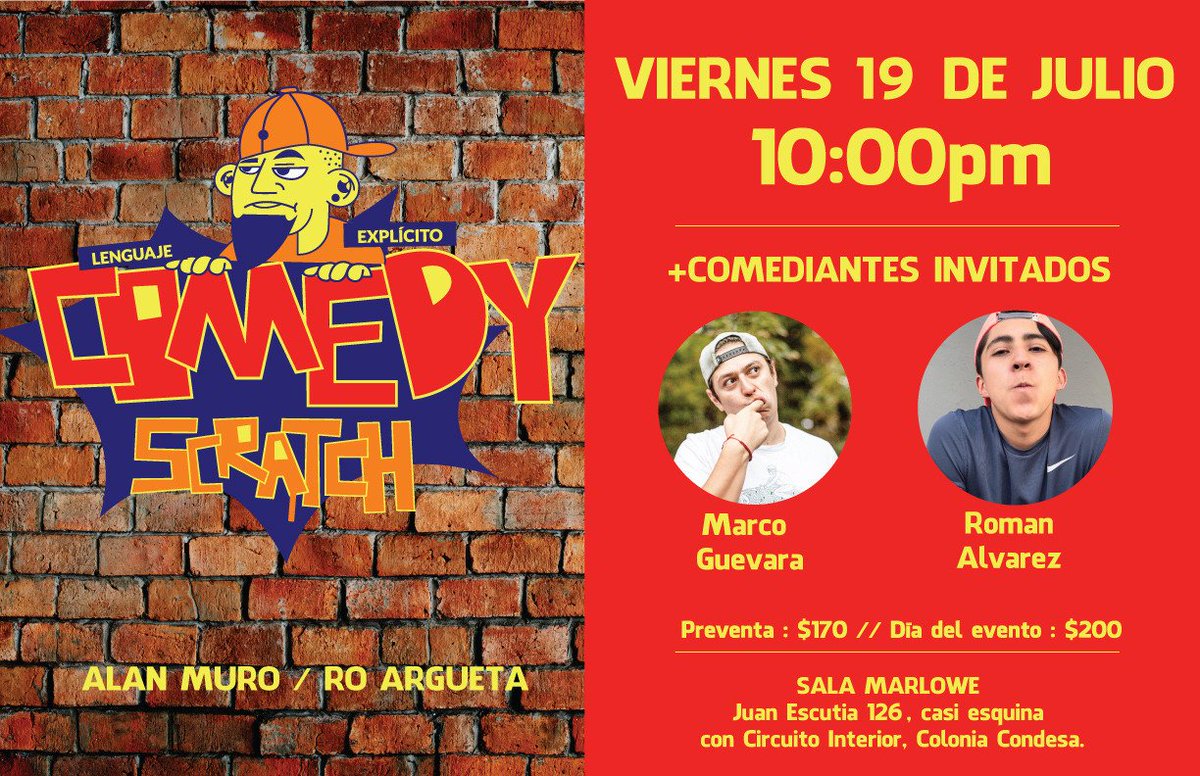 soyroargueta's tweet photo. Aún NO tiene su boleto???
Aprovechen el oferton 👇:
https://t.co/e4m4pjYqSl
La va a pasar bien chigon 😎 con mis amigos #ComedyScratch @SalaMarlowe @Durocontlamuro @soygalleton @romanalvarezgalvez va callado, va garantizado...
Ahí los veo🤠 https://t.co/2HQiDexaRK