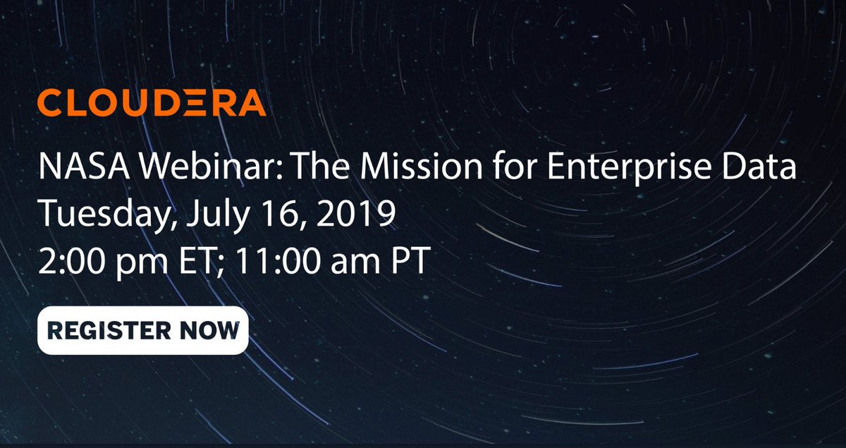 D_YanezPastor's tweet photo. Don't miss this opportunity to learn more about how @Cloudera helps @NASA manage #data from #earthscience, #spaceexploration, #propulsiontechnology, #communications, and more. Reserve your spot today: https://t.co/py0D97cGWZ #govtech #govIT #Edge2AI
https://t.co/0sQ2Rxw5Lo https://t.co/vo5Lodmtv3