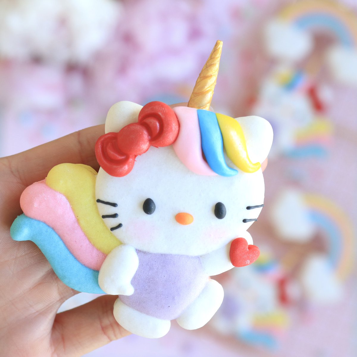 Hello Kitty’s French macarons.  I can’t believe HK been around for 40 years.   You can see more of my macarons on instagram.com/sugardevotion