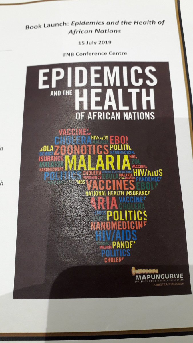 Attending the book launch @MISTRA_SA, highlighting the #epidemics #HealthinAfrica #Ebola in Africa.