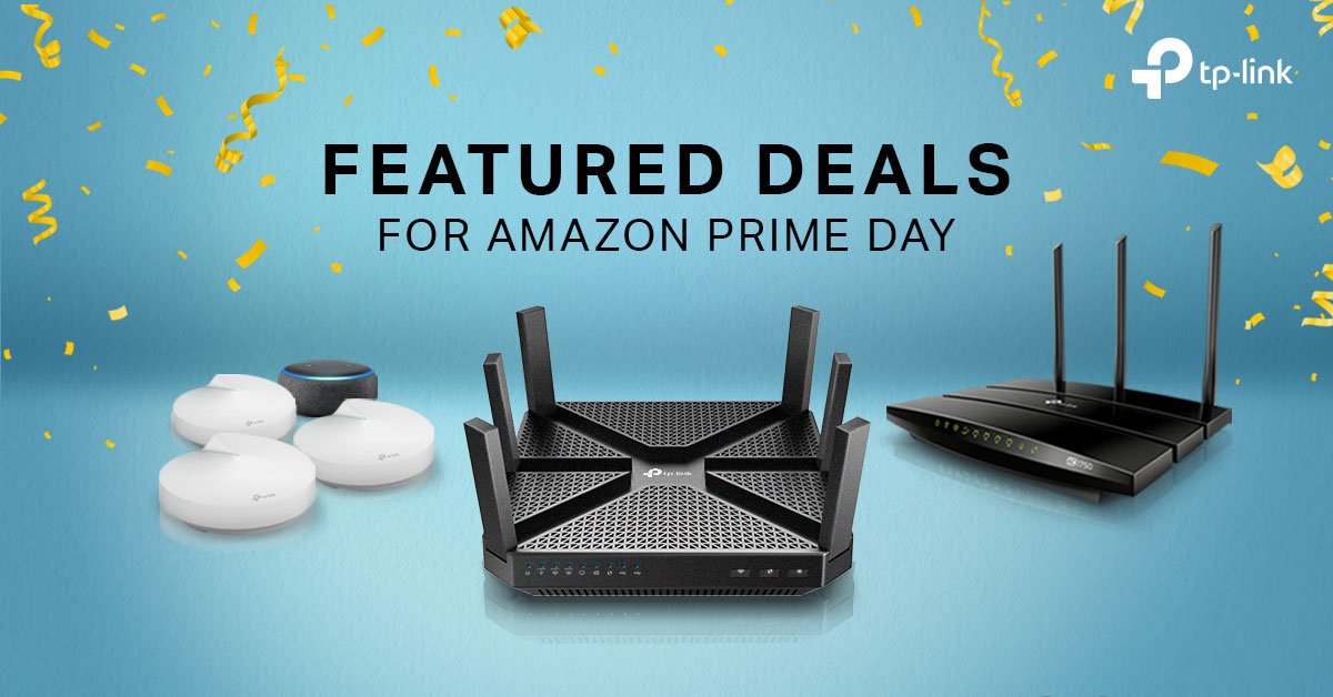 TPLINKUS's tweet photo. Prime Day is here! Take up to 50% some of our hottest products! But hurry, these featured deals are available for a limited time only. Click here to learn more: https://t.co/m0IH28EUir
#primeday #amazonprimeday #tplinkUS #tplinkdeco #meshWiFi https://t.co/IsaerPjUWY