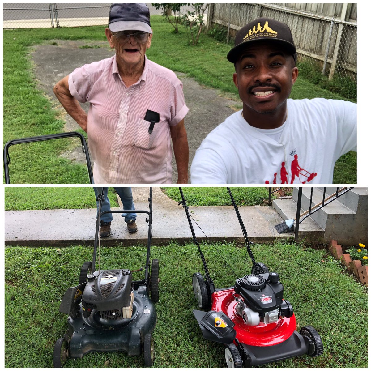 iamrodneysmith's tweet image. Meet Mr.Coxs. I spotted him mowing his lawn &amp;amp; went over to see if he needed help, he said No and that he enjoys mowing it. He mentioned he needed a new mower, so  after talking we said our goodbyes and  I came back &amp;amp; surprised him with a brand new one . He was very surprised