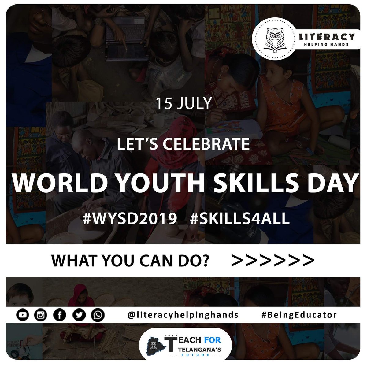 LHHorganization's tweet photo. Let's Celebrate World Youth Skills Day on July 15.
Here is what you can do as a citizen in order to promote the importance of #WYSD2019.

#GlobalGoals #QualityEducation #SkillDevelopment #SDGS.

@UNESCO @UN @TheGlobalGoals @TheWorldsLesson https://t.co/tmScoP0SFm