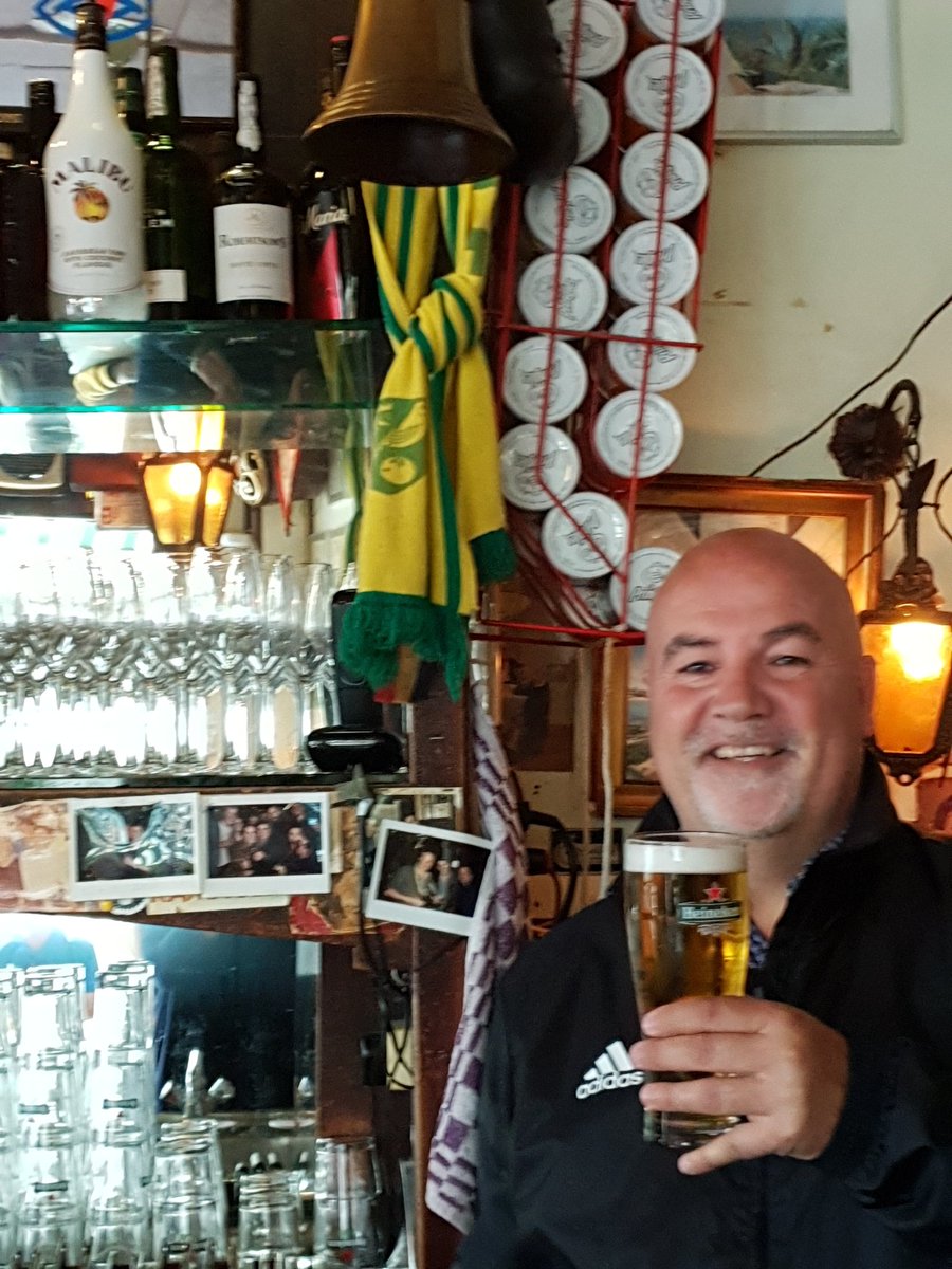 Hanging up with pride behind a bar in Central Amsterdam....a gift from an <a href="/NorwichCityFC/">Norwich City FC</a> fan many years ago!...