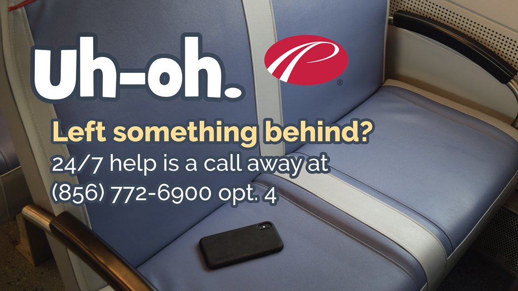 RidePATCO's tweet photo. Lose an item while riding #thePATCO? π₯
Help is always just a call away! π #foundnotlost
π https://t.co/svMHQcPSAa β¦ https://t.co/mWXc9iYNWl