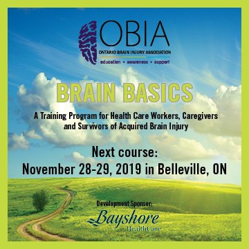 OntarioBIA's tweet image. The next #BrainBasics training program will take place Nov. 28-29, 2019 in Belleville. This course is designed to provide front line healthcare workers, caregivers, survivors &amp;amp; others an intro to the world of #BrainInjury. Details here: bit.ly/1MRyBIU
@BIAQD1