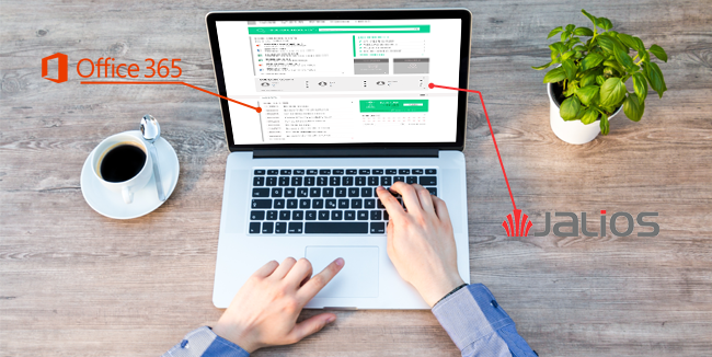 Jalios's tweet photo. Vos utilisateurs peinent à s’approprier #Office365 ?
Offrez-leur des outils adaptés à leurs besoins avec une #DigitalWorkplace bâtie sur Jalios JPlatform : une plateforme unique et conviviale  💻 pour accéder à ses applications et documents Office 365.
👉https://t.co/9GiW14eVGi https://t.co/8OEfh0oqQS