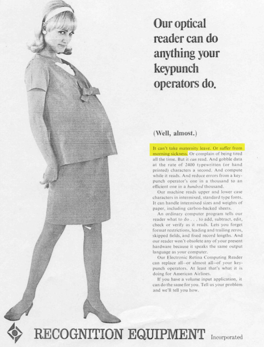 Our optical reader can do anything your keypunch operators do…it can't take maternity leave