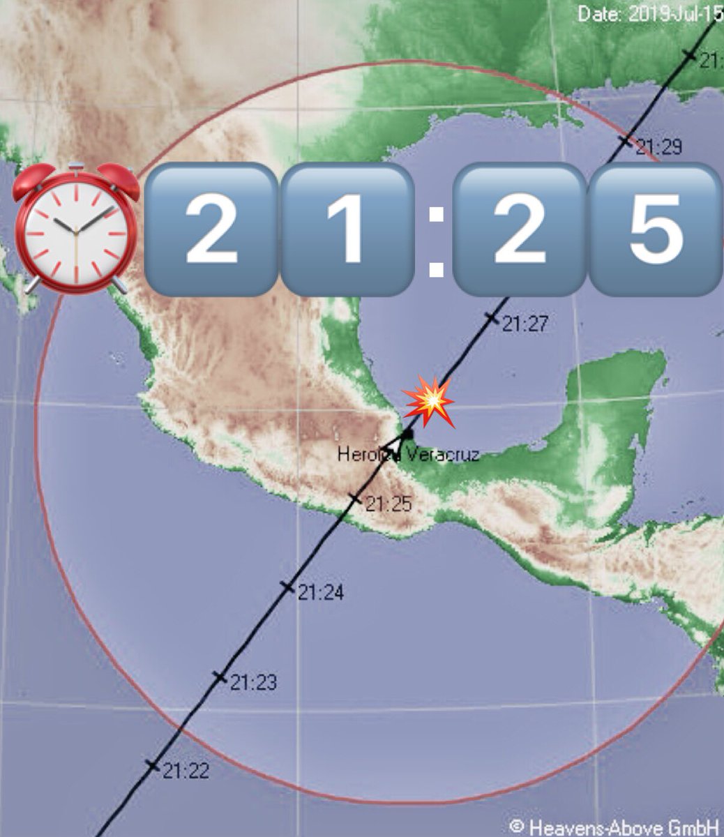 IgnazioMagnani's tweet photo. 🇲🇽 ¡Veracruz de Ignacio de la Llave!
La Estación Espacial Internacional se podrá ver hoy a simple vista (si las nubes lo permiten) en todas partes a las 21:25 hrs.
  
      Consejo:  ⏰
      pon la alarma
  
👩‍🚀 Tripulación 60 https://t.co/fI01cZcyfB
🇮🇹 Yo https://t.co/AvRlduSsQp https://t.co/eaRAM8qNgF