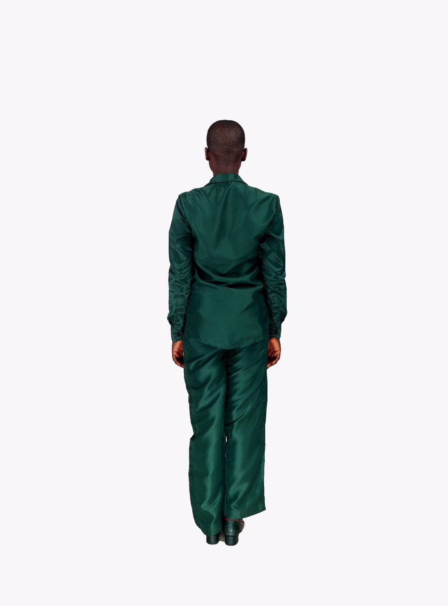 YOU_NIGERIA's tweet photo. Look 9 from the RESORT 19’ COLLECTION 
Look 9: Female 2 piece ( revere collar shirt and pant) in green 
Photographer: @beyuzzphg
.
#YOU #YOUmen #YOUwomen #yourstyleisYOU https://t.co/c9C3RARgHb