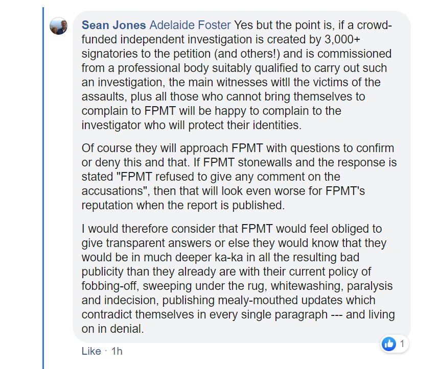 IndyHack's tweet image. Pressure keeps building on @FPMTInc @fabrizio28 @maxcoron1 @IltkLama and @LamaZopa as Tenzin Peljor is now joined by one of the co-founders of the #FPMT Sean Jones as they seek to set up a crowd funding page for an investigation into alleged sexual abuse within the FPMT #MeToo