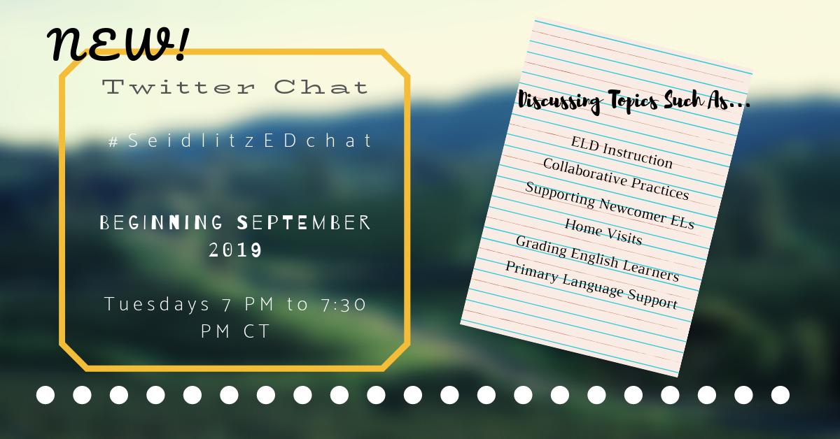 AWESOME news #EL advocates!! <a href="/Seidlitz_Ed/">Seidlitz Education</a> and I will host a regular chat on Tuesday evenings starting this September! Join us as we explore important issues in ed! See details below!! #SeidlitzEdChat