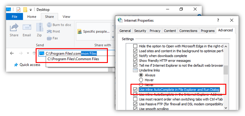 denisvoituron's tweet image. Tip of day: a very-old tip... but why it's not checked by default? :-)
How to use auto-complete in #WindowsExplorer
