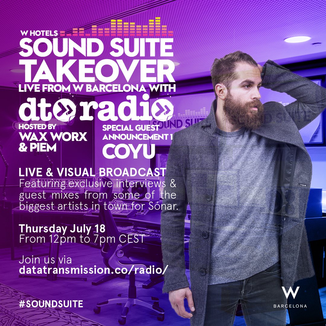 The first of our special guests joining us this Thursday @W_Barcelona for #soundsuite takeover is @SuaraMusic head honcho, cat loving @coyumusic #dtradio #livestream facebook.com/events/3307574…